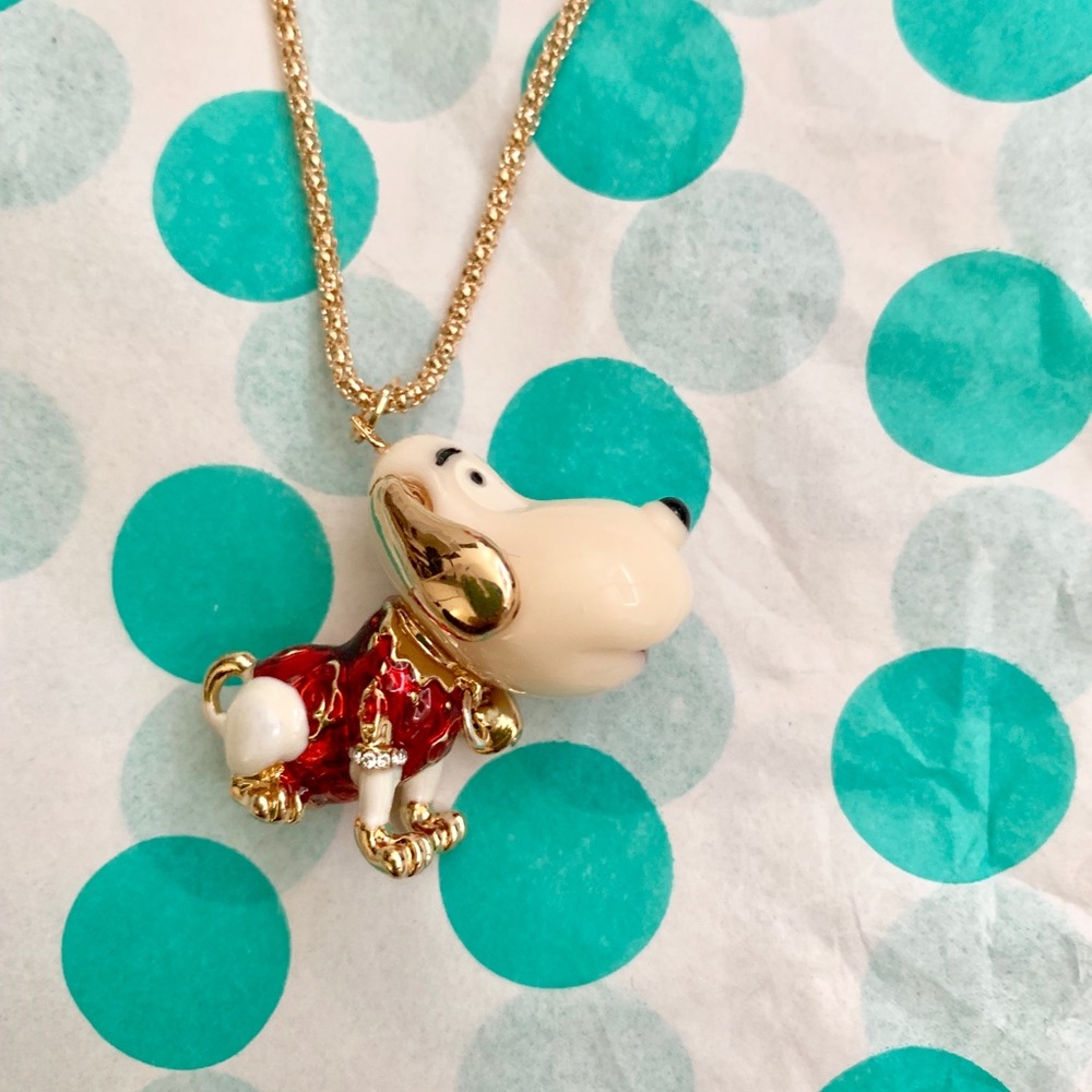 🆕 Betsey Johnson gold dog chain pendant necklace
